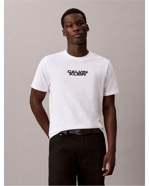 Calvin Klein Calvin Klein Washed Compact Logo Graphic Classic T-Shirt - White