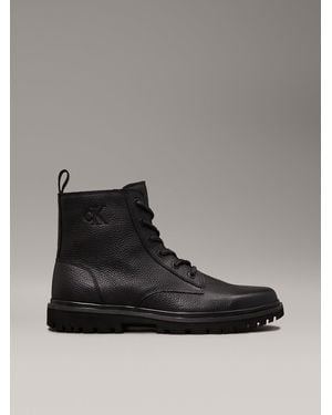 Calvin Klein Leather Boots - Black