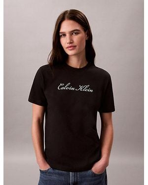 Calvin Klein Jeans Classic Script Logo T-Shirt - Black