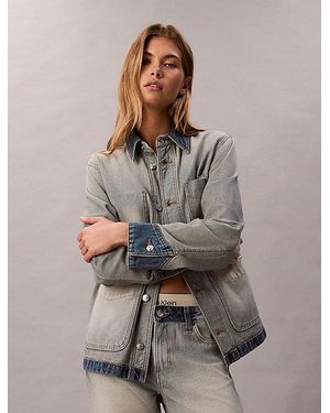Calvin Klein Jeans Relaxed Inside Out Denim Jacket - Grey