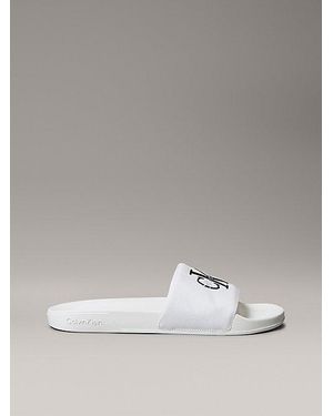 Calvin Klein Canvas Voorgevormde Sliders Met Logo - Metallic