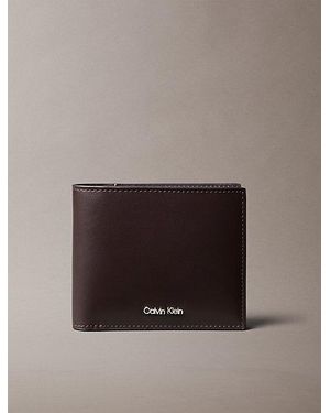 Calvin Klein Leather Rfid Slimfold Wallet - Brown