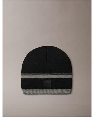 Calvin Klein Border Stripe Beanie - Black