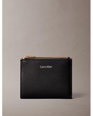 Calvin Klein Foil Logo Double Zip Card Holder - Grey