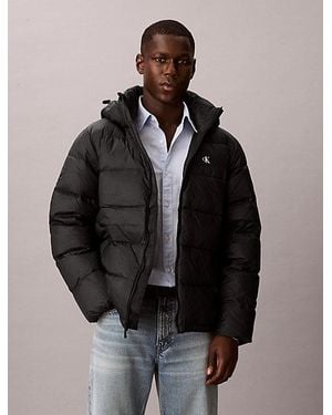 Calvin Klein Jeans Hooded Down Puffer Jacket - Black
