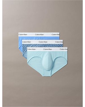 Calvin Klein Icon Cotton Stretch 3-Pack Hip Brief - Blue