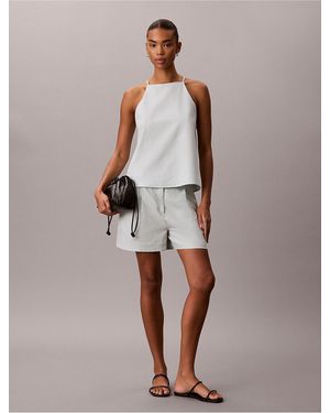 Calvin Klein Calvin Klein Linen Blend Tailored Shorts - Multicolor
