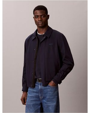 Calvin Klein Matte Twill Zip Up Blouson Jacket - Blue