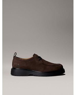 Calvin Klein Jeans Nubuck Leather Lug Sole Derby Shoes - Grey