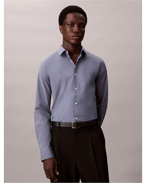 Calvin Klein Cotton Stretch Poplin Slim Button-Down Shirt - Multicolor