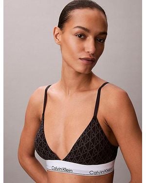 Calvin Klein Licht Gevoerde Triangelbralette - Zwart