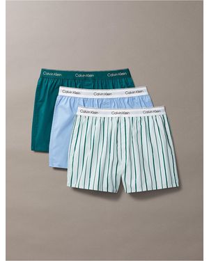 Calvin Klein Icon Cotton Stretch 3-Pack Slim Boxer - Blue