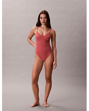 Calvin Klein Cut Out Swimsuit Ck Tailored - Pink