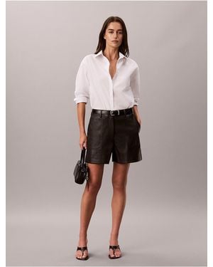 Calvin Klein Calvin Klein Faux Leather Shorts - Black