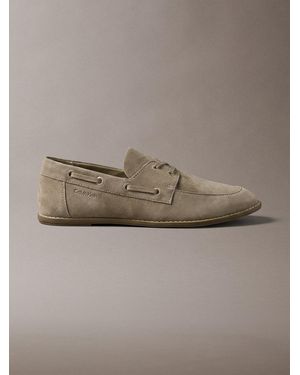 Calvin Klein Suede Boat Shoes - Grey