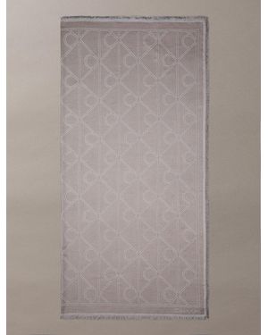 Calvin Klein Foulard Con Logo Con Emblema All-Over - Grigio
