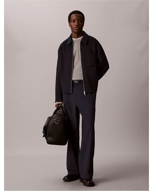 Calvin Klein Double-Faced Wool Blend Zip Jacket - Multicolor