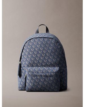 Calvin Klein Sac À Dos En Jacquard Avec Logo - Bleu