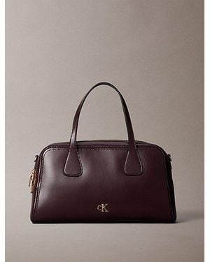 Calvin Klein Monogram Hardware Bowling Bag - Brown