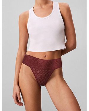 Calvin Klein Tanga - Microfibre Lace - Blanco