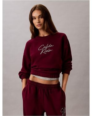 Calvin Klein Calvin Klein Sequin Script Logo Sweatshirt - Red