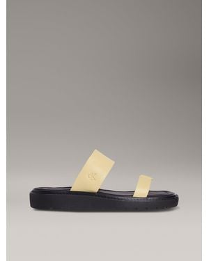 Calvin Klein Leather Sandals - Grey