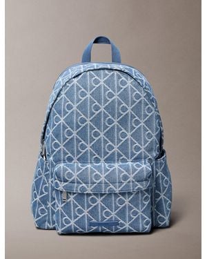 Calvin Klein Denim Logo Jacquard Backpack - Blue