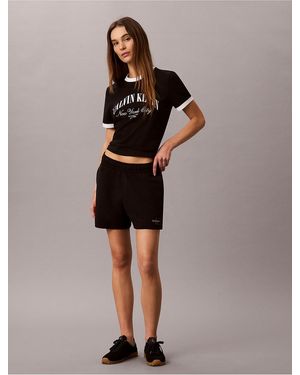 Calvin Klein Calvin Klein Monologo French Terry Shorts - Brown