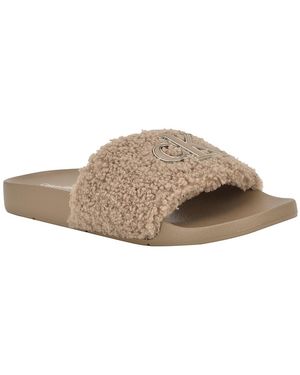Calvin Klein Ahva Cozy Slip-on Pool Slides - Brown