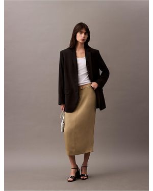Calvin Klein Modern Soft Pencil Skirt - Brown