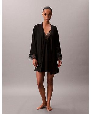 Calvin Klein Satijnen Zijden Badjas - Bruin