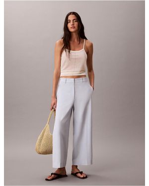 Calvin Klein Wide Leg Cropped Chino Pant - Multicolor