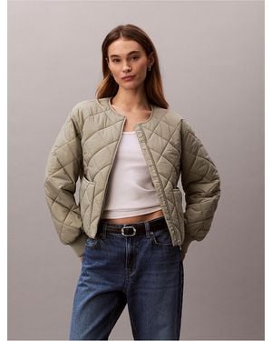 Calvin Klein Nylon Quilted Jacket - Blue