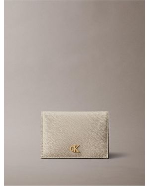 Calvin Klein Minimal Monogram Flap Card Case - Natural