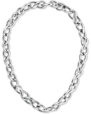 Calvin Klein Sculptured Drops Chain Link Necklace - Metallic