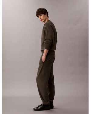 Calvin Klein Pantalon De Jogging En Polaire Haut De Gamme - Gris