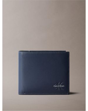 Calvin Klein Monologo Bifold Wallet - Blue