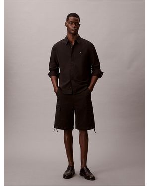 Calvin Klein Calvin Klein Cotton Stretch Twill Cargo Shorts - Brown