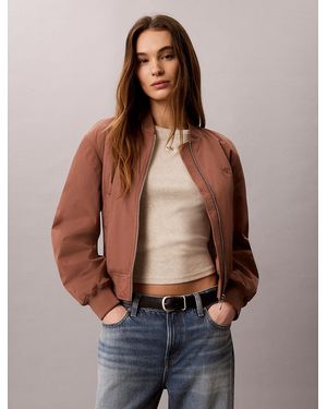 Calvin Klein Lightly Padded Nylon Bomber Jacket - Blue