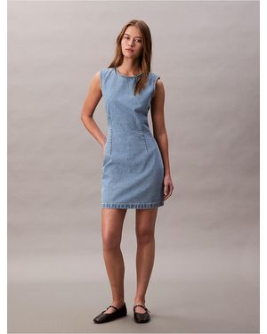 Calvin Klein Calvin Klein Denim Cap Sleeve Mini Dress - Blue