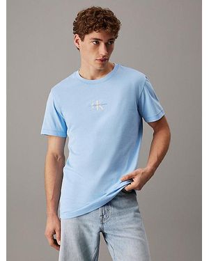 Calvin Klein Monogramm-T-Shirt - Blau