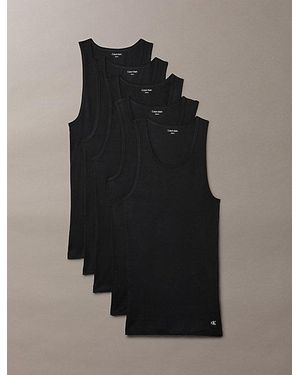Calvin Klein 5 Pack Tank Tops Cotton Classics - Black