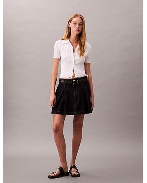 Calvin Klein Geplooide Denim Rok - Meerkleurig