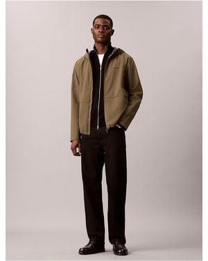 Calvin Klein Tech Shell Hooded Jacket - Natural