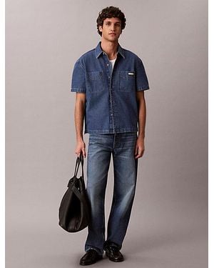 Calvin Klein Jeans Boxy Denim Short Sleeve Shirt - Blue