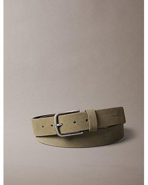 Calvin Klein Suède Leren Riem - Bruin