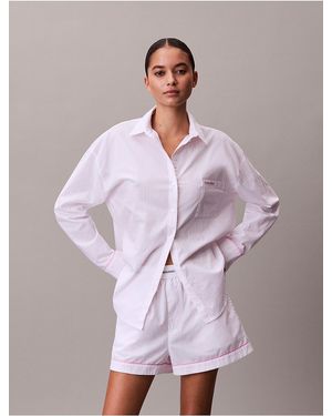 Calvin Klein Cotton Poplin V-Day Sleep Shorts - Pink
