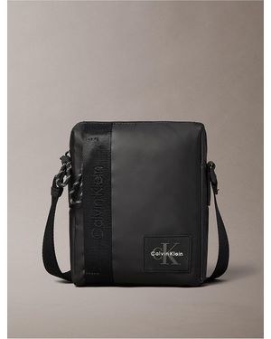 Calvin Klein Monologo Patch Reporter Bag - Gray