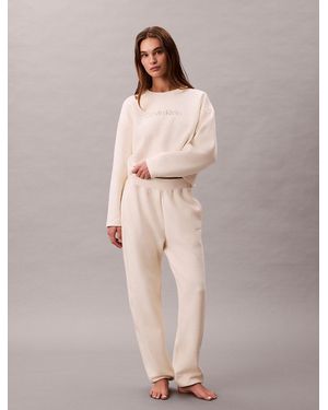 Calvin Klein Quilted Fleece Lounge Joggers - Pink