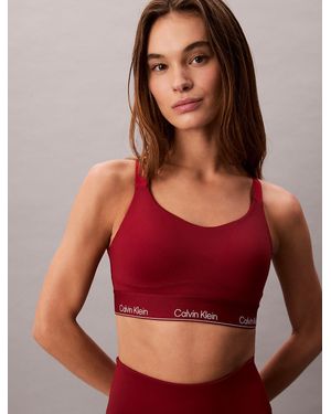 Calvin Klein Breathable Quick-Dry High Impact Sports Bra - Red